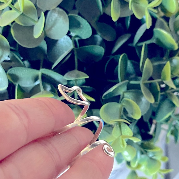 Cat tail sterling silver 925 swirl ring size 7.5 - Picture 5 of 7